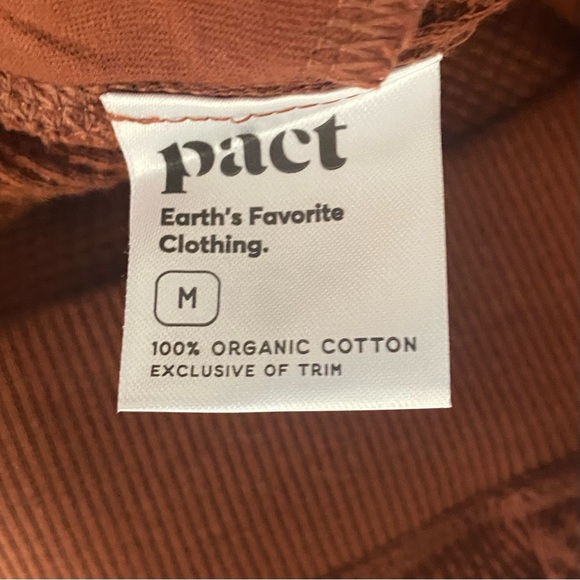 PACT WOMENS’S ORGANIC COTTON WAFFLE WIDE LEG CROP PANTS IN MAHOGANY SIZE MEDIUM - Picture 3 of 8